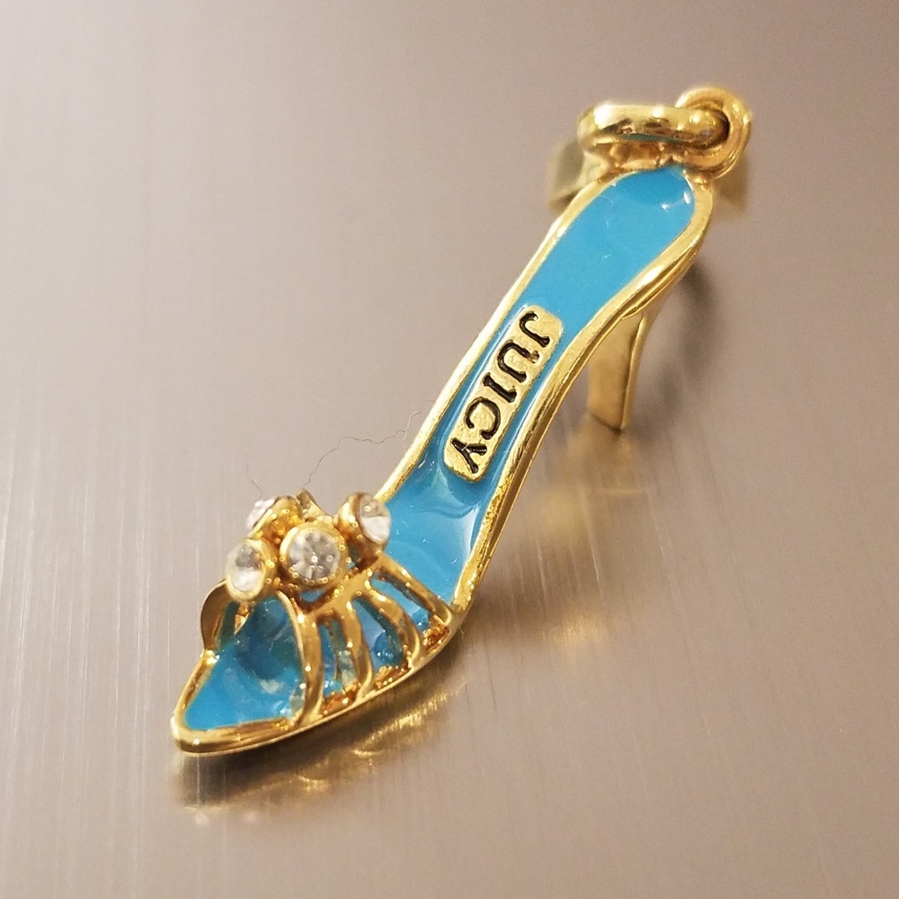 Juicy couture gold and blue high heel charm
